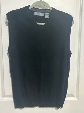 Oscar de la Renta Men's Black V-Neck Sweater Vest